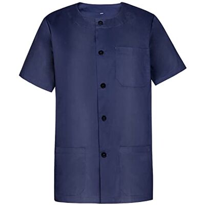 MISEMIYA Chemise Sanitaire Unisexe/Homme Col Rond Uniformes Sanitaires 833, bleu marine, XS MISEMIYA Chemise Sanitaire Unisexe/Homme Col Rond Uniformes Sanitaires 833, bleu marine, XS