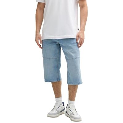 TOM TAILOR Bermuda en jean pour homme, 10117 Denim délavé usé, 34 TOM TAILOR Bermuda en jean pour homme, 10117 Denim délavé usé, 34
