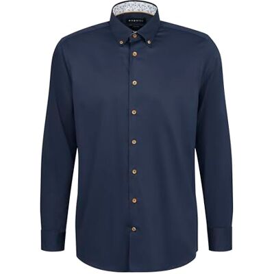 bugatti Chemise pour homme avec col boutonné, Bleu marine (390), L bugatti Chemise pour homme avec col boutonné, Bleu marine (390), L
