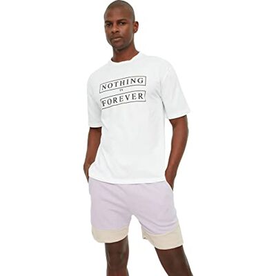 Trendyol T-shirt Décontracté pour Homme, Col Rond, Manches Courtes, Slogan Imprimé T-shirt Homme Trendyol T-shirt Décontracté pour Homme, Col Rond, Manches Courtes, Slogan Imprimé T-shirt Homme