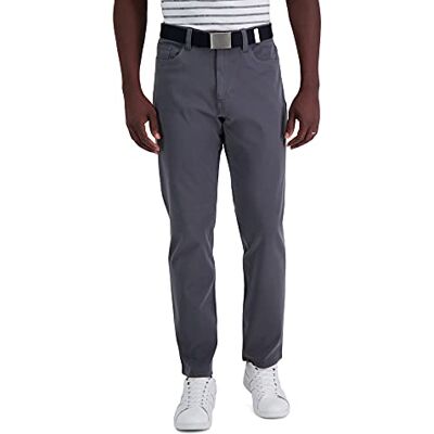 Haggar Men's The Active Series Straight Fit Pant, Med Grey, 38 x 32 Haggar Men's The Active Series Straight Fit Pant, Med Grey, 38 x 32