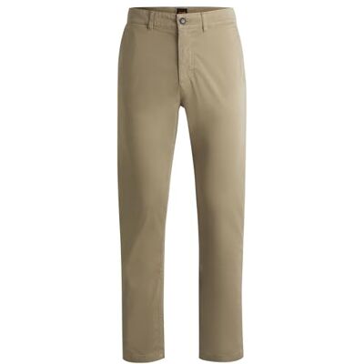 Boss Pantalon chino Regular 1 pour homme en satin de coton élastique, Marron clair/pastel, 35W / 30L Boss Pantalon chino Regular 1 pour homme en satin de coton élastique, Marron clair/pastel, 35W / 30L