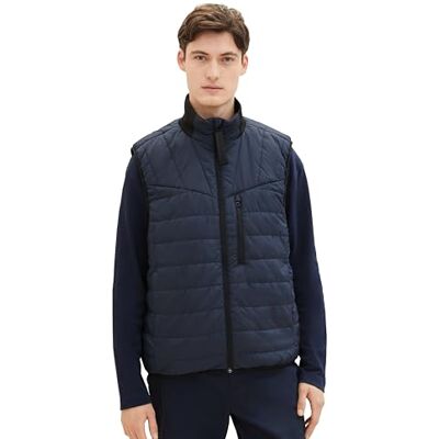 TOM TAILOR Denim Gilet matelassé léger pour homme avec poche de poitrine, 10668 – Sky Captain Blue., M TOM TAILOR Denim Gilet matelassé léger pour homme avec poche de poitrine, 10668 – Sky Captain Blue., M