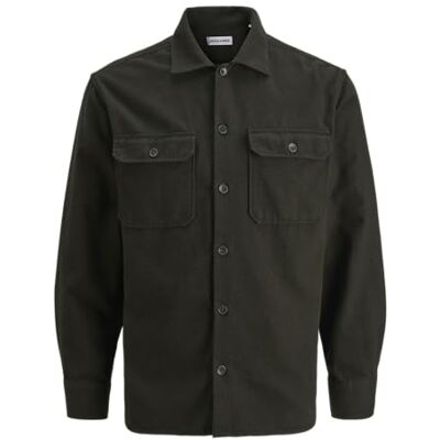 JACK & JONES Jjcarter Check Overshirt Ls, Colophane, S JACK & JONES Jjcarter Check Overshirt Ls, Colophane, S