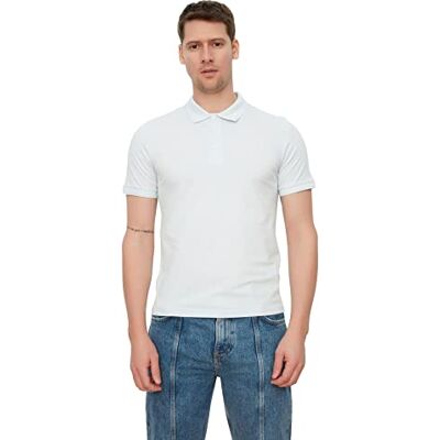 Trendyol Polo À Col Ras-du-cou À Manches Courtes pour Homme de la Marque Blue Polo Homme Trendyol Polo À Col Ras-du-cou À Manches Courtes pour Homme de la Marque Blue Polo Homme