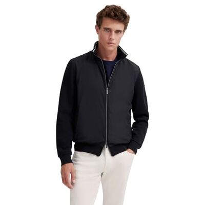 bugatti Sweat-shirt zippé pour homme Col montant Manches longues, Bleu marine (390), M bugatti Sweat-shirt zippé pour homme Col montant Manches longues, Bleu marine (390), M