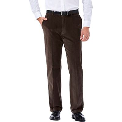 Haggar Corduroy Classic Fit Flat Front Expandable Waistband Pant Culotte Homme Haggar Corduroy Classic Fit Flat Front Expandable Waistband Pant Culotte Homme