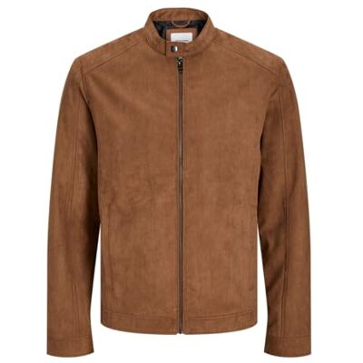 JACK&JONES PLUS Jjedylan Clean Veste en daim synthétique pour homme, cognac, 3XL JACK&JONES PLUS Jjedylan Clean Veste en daim synthétique pour homme, cognac, 3XL