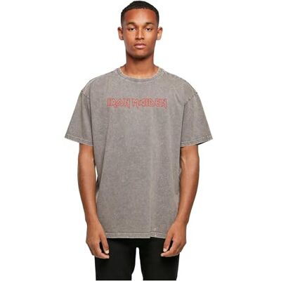 MERCHCODE Mp5000695-iron Maiden Classic Logo Acid Washed Heavy Oversized Tee T-shirt Homme (lot de 1) MERCHCODE Mp5000695-iron Maiden Classic Logo Acid Washed Heavy Oversized Tee T-shirt Homme (lot de 1)