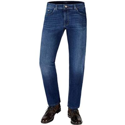 bugatti Jean pour homme Coupe droite Cinq poches En coton stretch, Bleu (373)., 30W / 34L bugatti Jean pour homme Coupe droite Cinq poches En coton stretch, Bleu (373)., 30W / 34L