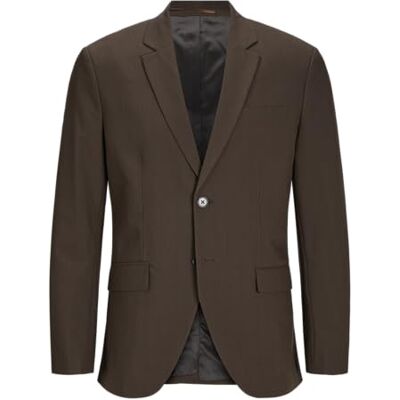 JACK & JONES Jprbushwick Harry Blazer Veste de costume slim fit pour homme, Noir ardoise/carreaux : coupe ajustée, 54 JACK & JONES Jprbushwick Harry Blazer Veste de costume slim fit pour homme, Noir ardoise/carreaux : coupe ajustée, 54