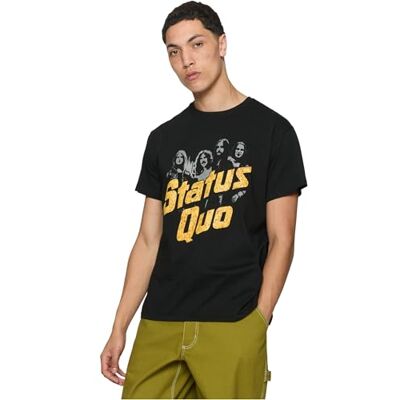 MERCHCODE T-shirt unisexe Status Quo Vintage Tee Coupe droite Coton 100% XS, Noir, XS MERCHCODE T-shirt unisexe Status Quo Vintage Tee Coupe droite Coton 100% XS, Noir, XS