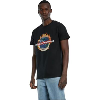 T-shirt pour homme Global Warning Tee imprimé pour homme, t-shirt graphique, streetwear, Noir, XS T-shirt pour homme Global Warning Tee imprimé pour homme, t-shirt graphique, streetwear, Noir, XS