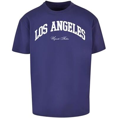 Upscale T-shirt unisexe L.A. College Oversize Tee imprimé, coupe surdimensionnée, streetwear, Lightnavy, M Upscale T-shirt unisexe L.A. College Oversize Tee imprimé, coupe surdimensionnée, streetwear, Lightnavy, M
