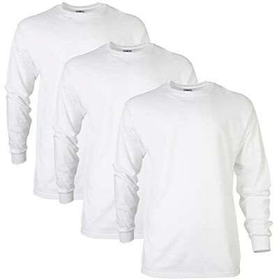 Gildan Lot de 3 t-shirts unisexes à manches longues en coton pour adulte, style G2400 Gildan Lot de 3 t-shirts unisexes à manches longues en coton pour adulte, style G2400