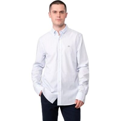 GANT T-shirt Slim À Rayures Poplin Chemise à rayures coupe étroite Homme GANT T-shirt Slim À Rayures Poplin Chemise à rayures coupe étroite Homme