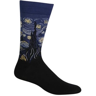 Hot Sox Paire de chaussettes amusantes pour homme avec peintures d'artistes célèbres – 1 paire – Cadeaux d'art cool et artistique, Nuit étoilée (Noir), 6-12, Nuit étoilée (Noir), 6-12 Hot Sox Paire de chaussettes amusantes pour homme avec peintures d'artistes célèbres – 1 paire – Cadeaux d'art cool et artistique, Nuit étoilée (Noir), 6-12, Nuit étoilée (Noir), 6-12