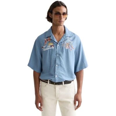 Scotch & Soda 40th Anniversary Embroidered Relaxed Fit Ss Shirt Chemise Homme Scotch & Soda 40th Anniversary Embroidered Relaxed Fit Ss Shirt Chemise Homme