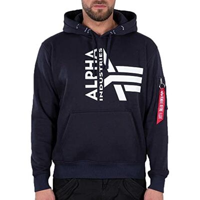 Alpha Half Logo Foam Hoody Sweat-Shirt À Capuche Sport Homme, Rep.blue, S Alpha Half Logo Foam Hoody Sweat-Shirt À Capuche Sport Homme, Rep.blue, S