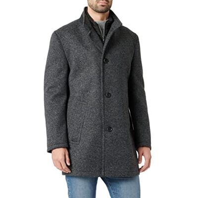 bugatti Homme Manteau en laine 228728-24071, Noir, 56 Grande taille Taille courte bugatti Homme Manteau en laine 228728-24071, Noir, 56 Grande taille Taille courte