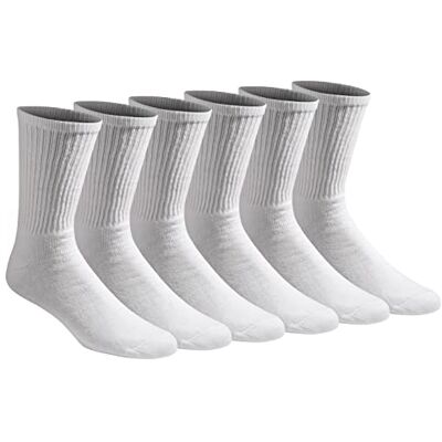Dickies Lot de 6/12 paires de chaussettes rembourrées pour homme, Blanc (6 paires), Medium Dickies Lot de 6/12 paires de chaussettes rembourrées pour homme, Blanc (6 paires), Medium