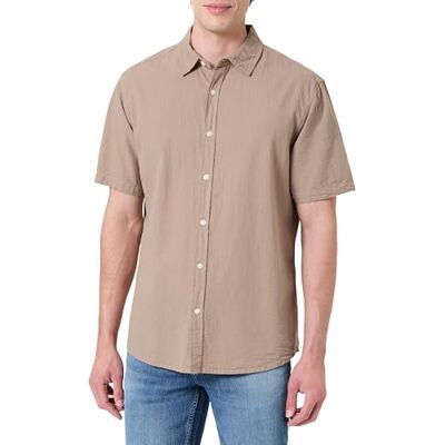 KEY LARGO KEYLARGO MSH KLSEASIDE Chemise unie 1/2 pour homme, Noix de cajou grillée (1017), L KEY LARGO KEYLARGO MSH KLSEASIDE Chemise unie 1/2 pour homme, Noix de cajou grillée (1017), L