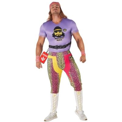 Morph Costumes Déguisement Macho Man Adulte, Costume Catcheur Homme, Tenue Catcher Homme XL Morph Costumes Déguisement Macho Man Adulte, Costume Catcheur Homme, Tenue Catcher Homme XL