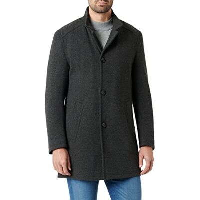 bugatti Manteau en laine pour homme, gris foncé, 58 grande taille bugatti Manteau en laine pour homme, gris foncé, 58 grande taille