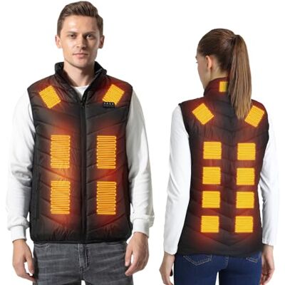 Armorget Gilet Chauffant, Réglage de la Température à 3 Niveaux avec 9/13/17 Zones de Chauffage, Gilet Chauffant Rechargeable par USB, Veste Chauffante Lavable Pour L'extérieur (Piles Exclues), Noir Armorget Gilet Chauffant, Réglage de la Température à 3 Niveaux avec 9/13/17 Zones de Chauffage, Gilet Chauffant Rechargeable par USB, Veste Chauffante Lavable Pour L'extérieur (Piles Exclues), Noir