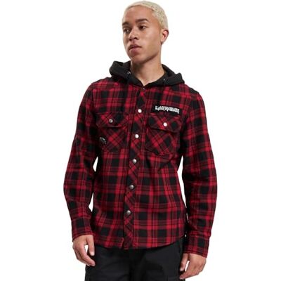 Brandit Iron Maiden Sweat-shirt à capuche pour homme, rouge foncé + noir, S Brandit Iron Maiden Sweat-shirt à capuche pour homme, rouge foncé + noir, S