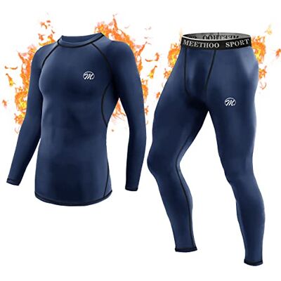 MeetHoo Ensemble de sous-vêtements Thermiques Homme, Sport Baselayer, Manches Longues, Haut Maillot de Corps + Pantalon Bas Hiver Ski,1-Bleu,M MeetHoo Ensemble de sous-vêtements Thermiques Homme, Sport Baselayer, Manches Longues, Haut Maillot de Corps + Pantalon Bas Hiver Ski,1-Bleu,M