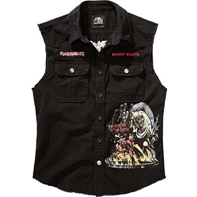Brandit Iron Maiden Chemise vintage sans manches pour homme, Noir, 5XL Brandit Iron Maiden Chemise vintage sans manches pour homme, Noir, 5XL