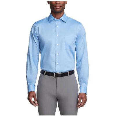 Van Heusen Chemise de smoking pour homme Coupe droite Col flexible Stretch Solide, Blue Frost, L Van Heusen Chemise de smoking pour homme Coupe droite Col flexible Stretch Solide, Blue Frost, L