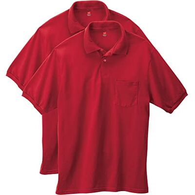 Hanes Short-sleeve Jersey Pocket Polo (Pack of 2) Polo à manches courtes en jersey avec poche (lot de 2) Homme (lot de 2) Hanes Short-sleeve Jersey Pocket Polo (Pack of 2) Polo à manches courtes en jersey avec poche (lot de 2) Homme (lot de 2)