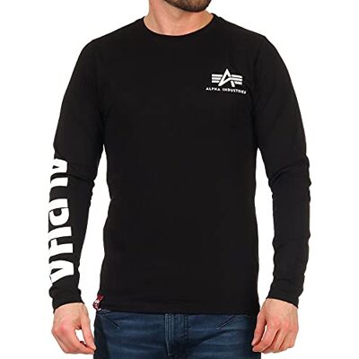 Alpha Sleeve Print Heavy Ls T-Shirt Homme, Noir, XS Alpha Sleeve Print Heavy Ls T-Shirt Homme, Noir, XS