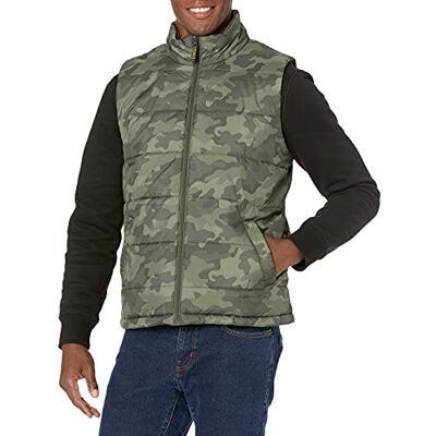 Amazon Essentials Gilet bouffant poids moyen pour homme, camouflage vert militaire, taille XXL Amazon Essentials Gilet bouffant poids moyen pour homme, camouflage vert militaire, taille XXL