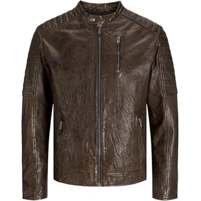 JACK & JONES Jjerichard Veste en Cuir Noos Veste en cuir Homme (lot de 1) JACK & JONES Jjerichard Veste en Cuir Noos Veste en cuir Homme (lot de 1)
