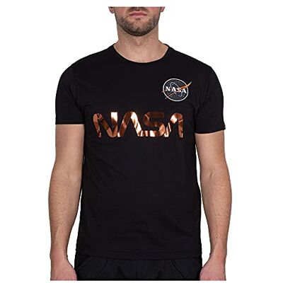 Alpha Maillot de corps NASA Reflective T pour homme, Noir/cuivre., S Alpha Maillot de corps NASA Reflective T pour homme, Noir/cuivre., S