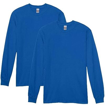 Gildan Lot de 2 chemises pour homme, bleu marine, L Gildan Lot de 2 chemises pour homme, bleu marine, L
