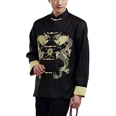 Daoba Tai Chi Uniforme Costume Top Hommes Femme Costume de Tang Chinois Traditionnel Arts Martiaux Wing Chun Shaolin Kung Fu Veste Vêtements de Formation Broderie Double Dragon Daoba Tai Chi Uniforme Costume Top Hommes Femme Costume de Tang Chinois Traditionnel Arts Martiaux Wing Chun Shaolin Kung Fu Veste Vêtements de Formation Broderie Double Dragon