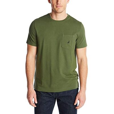 Nautica Solid Crew Neck Short Sleeve Pocket T-Shirt Homme, Bois de Pin Vert., L Nautica Solid Crew Neck Short Sleeve Pocket T-Shirt Homme, Bois de Pin Vert., L