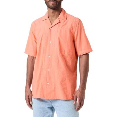Armor-lux Armor Lux Chemise Manches Courtes Confort Col Requin Homme, Coral E24, L Armor-lux Armor Lux Chemise Manches Courtes Confort Col Requin Homme, Coral E24, L