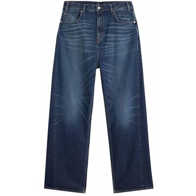 7 For All Mankind Twisted Wide Leg Enduring, Bleu moyen., 31W 7 For All Mankind Twisted Wide Leg Enduring, Bleu moyen., 31W