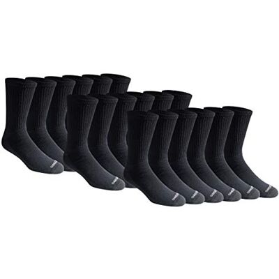 Dickies Lot de 18 paires de chaussettes de travail rembourrées en coton mélangé pour homme (18 et 36 paires), noir, Noir (18 paires) Dickies Lot de 18 paires de chaussettes de travail rembourrées en coton mélangé pour homme (18 et 36 paires), noir, Noir (18 paires)