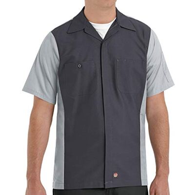 Red Kap Men's Ripstop Crew Shirt, Short Sleeve, Grey, Short Sleeve 3X-Large Red Kap Men's Ripstop Crew Shirt, Short Sleeve, Grey, Short Sleeve 3X-Large