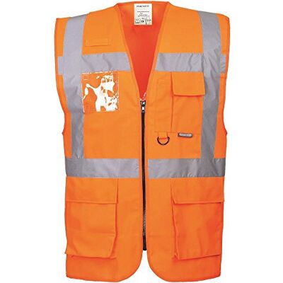 Portwest Gilet Hi-Vis Executive Berlin, Couleur: Orange, Taille: M, S476ORRM Portwest Gilet Hi-Vis Executive Berlin, Couleur: Orange, Taille: M, S476ORRM