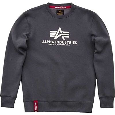Alpha Basic Sweat-Shirt À Capuche Sport, Opaques Homme, Grey/Black, L Alpha Basic Sweat-Shirt À Capuche Sport, Opaques Homme, Grey/Black, L