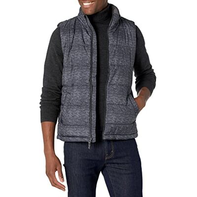 Amazon Essentials Gilet bouffant poids moyen pour homme, anthracite chiné, taille M Amazon Essentials Gilet bouffant poids moyen pour homme, anthracite chiné, taille M
