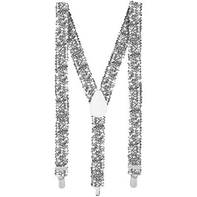 Boland Bretelles avec paillettes, longueur totale 75 cm avec clips métalliques, porte-pantalon, accessoire de costume pour carnaval, fête à thème ou JGA Boland Bretelles avec paillettes, longueur totale 75 cm avec clips métalliques, porte-pantalon, accessoire de costume pour carnaval, fête à thème ou JGA
