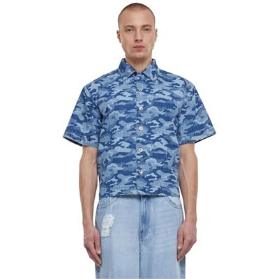 Urban Classics Chemise boxy imprimée laser pour homme, Camouflage, 4XL Urban Classics Chemise boxy imprimée laser pour homme, Camouflage, 4XL